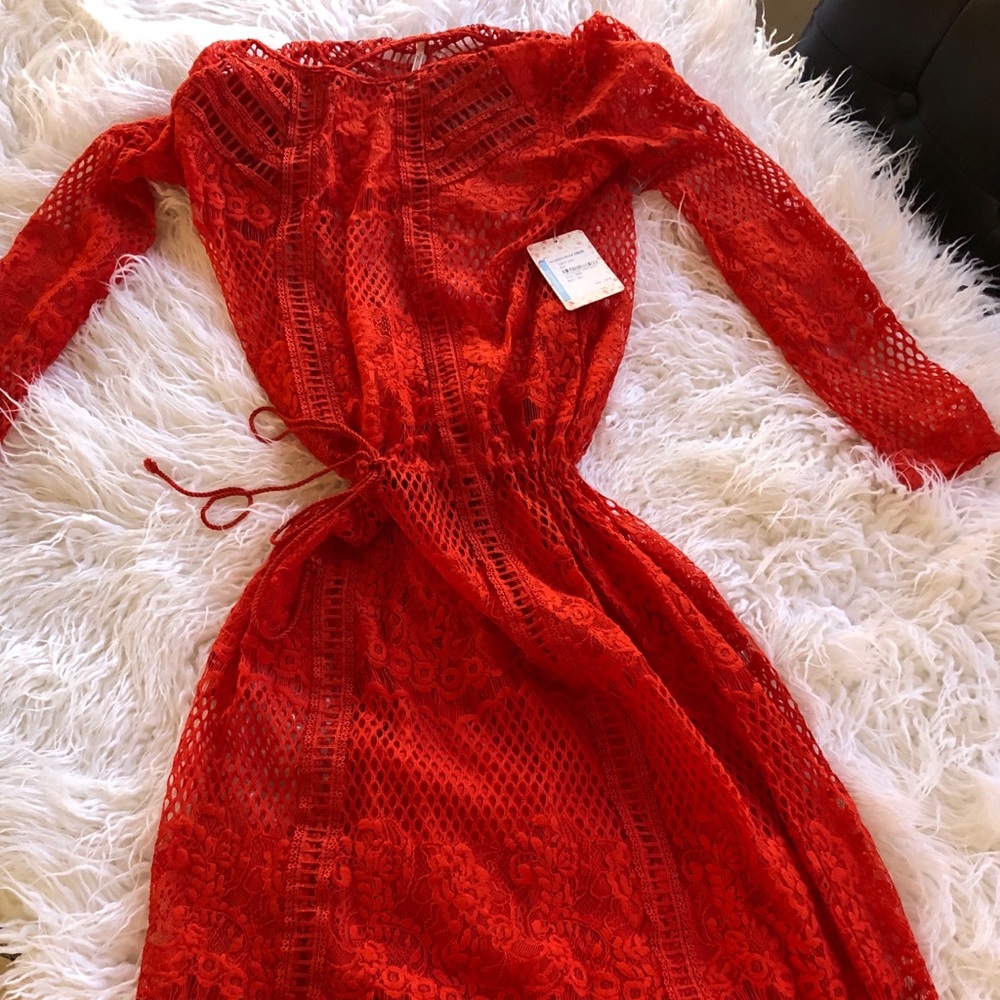 Red lace dress from Free the People